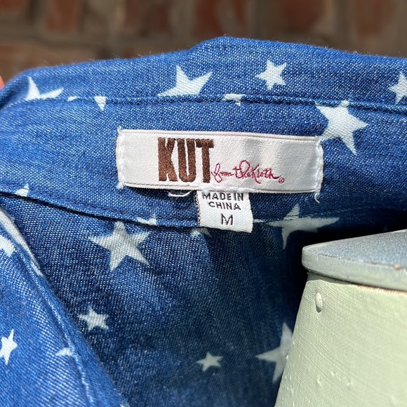 Kut from the Kloth Denim Star Tie up button-down Medium - Picture 7 of 7